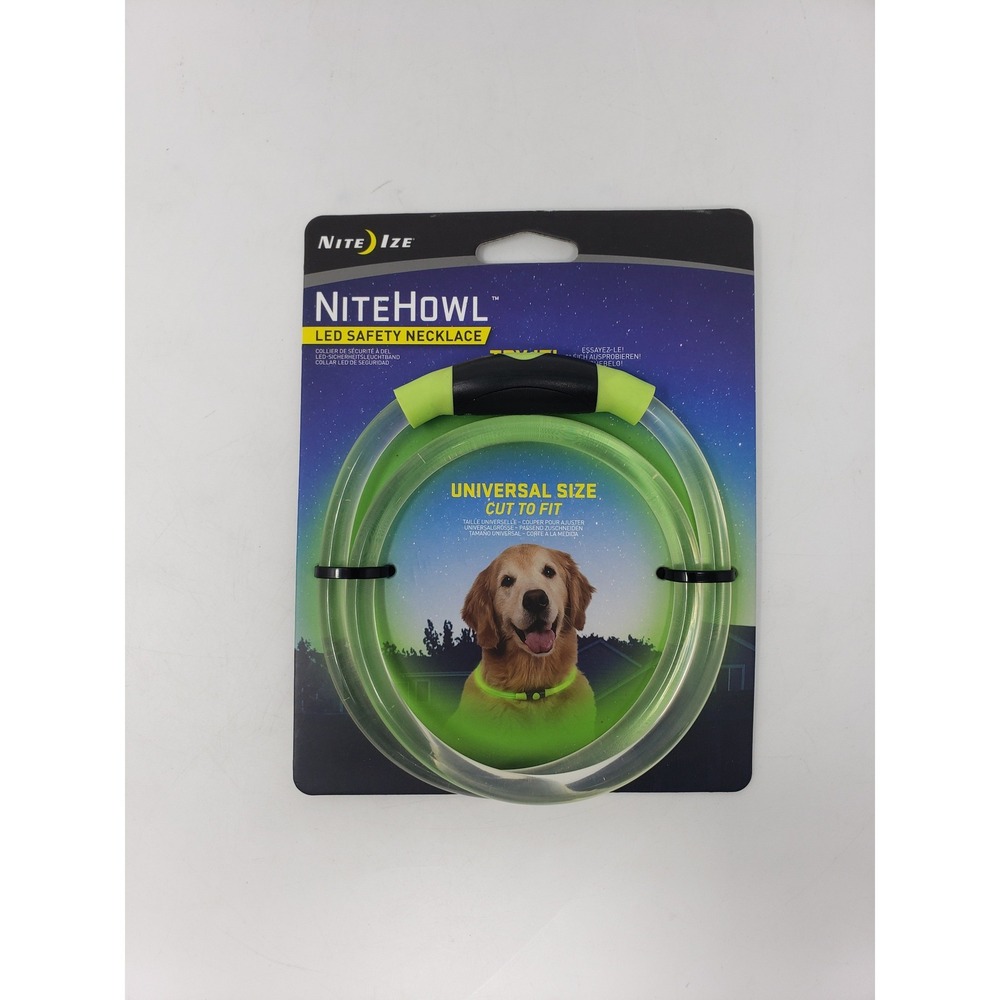 Nite Ize NiteHowl LED Safety Necklace Lime Green Cut to Fit Dog Collar NH0-28-R3
